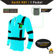KwikSafety ENGINEER Safety Shirt (Y-NECK ZIPPER) Class 3 Long Sleeve ANSI Tested OSHA Compliant Hi Vis Reflective PPE - Model No.: KS4408 - KwikSafety