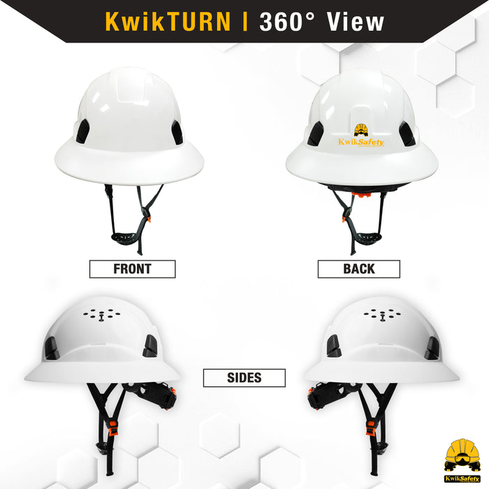KwikSafety TORTOISE SHELL Hard Hat (16 COOLING VENTS + FREE Extra Headband & Earplugs) Type 1 Class C ANSI Tested OSHA Compliant - Model No.: KS1602 - KwikSafety