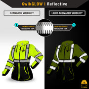 KwikSafety | Premium Rogue Hi Vis Fleece Hoodie for Women | Reflectivity