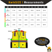 KwikSafety | Classic Safety Vest | Size Chart