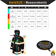 KwikSafety | Torrent Hi Vis Rain Jacket | Size Chart