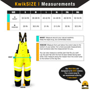 KwikSafety | River Otter Hi Vis Rain Bib | Size Chart