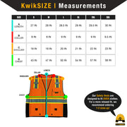 KwikSafety | Classic Safety Vest | Size Chart