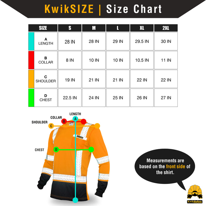 KwikSafety MECHANIC Safety Shirt (BLACK TRIM) Class 3 Long Sleeve ANSI Tested OSHA Compliant Hi Vis Reflective PPE - Model No.: KS4409