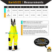 KwikSafety | River Otter Hi Vis Rain Bib | Size Chart