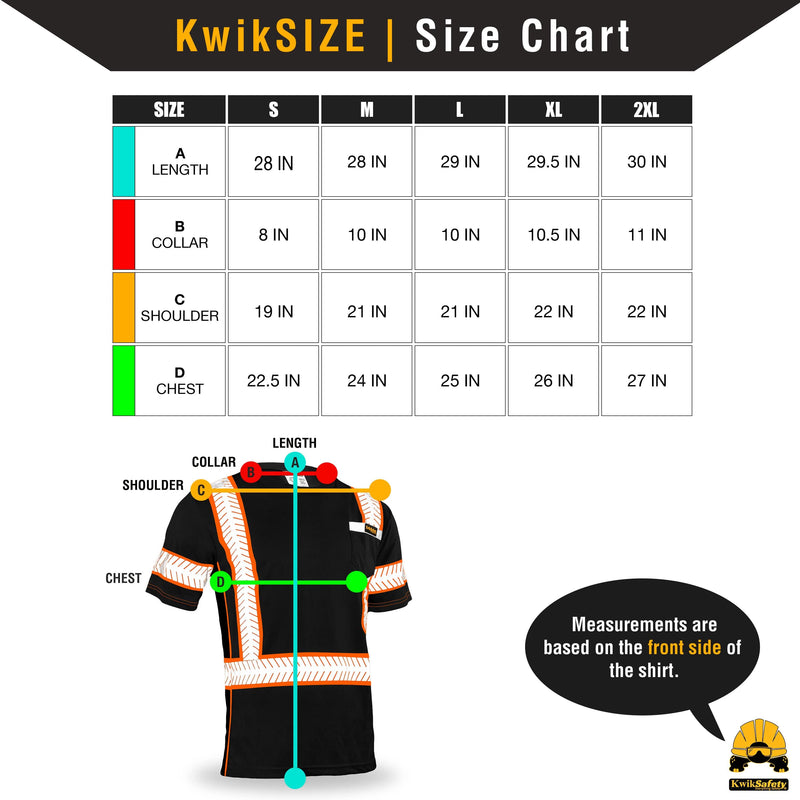 KwikSafety | Renaissance Man Short Sleeve Safety Shirt | Size Chart