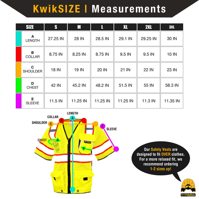 KwikSafety EXECUTIVE HIGHWAYBOSS Limited Edition Safety Vest (8 POCKETS) Premium Class 3 ANSI OSHA - Model No.: KS3303HB - KwikSafety