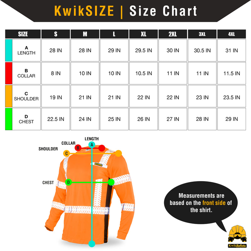 KwikSafety | Renaissance Man Long Sleeve Safety Shirt | Size Chart