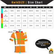 KwikSafety | Renaissance Man Short Sleeve Safety Shirt | Size Chart