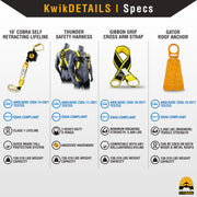 KwikSafety 10' COBRA WEB Self Retracting Lifeline ANSI Poly SRL - Model No.: KS7912 - KwikSafety