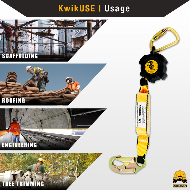 KwikSafety 6' COBRA WEB Self Retracting Lifeline ANSI Poly SRL - Model No.: KS7911 - KwikSafety