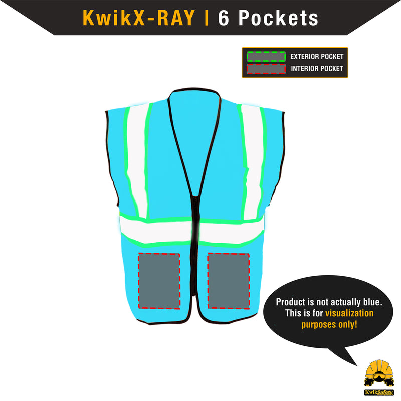 KwikSafety HOT SHOT Hi Vis Reflective ANSI PPE Construction Class 2 Safety Vest - KwikSafety