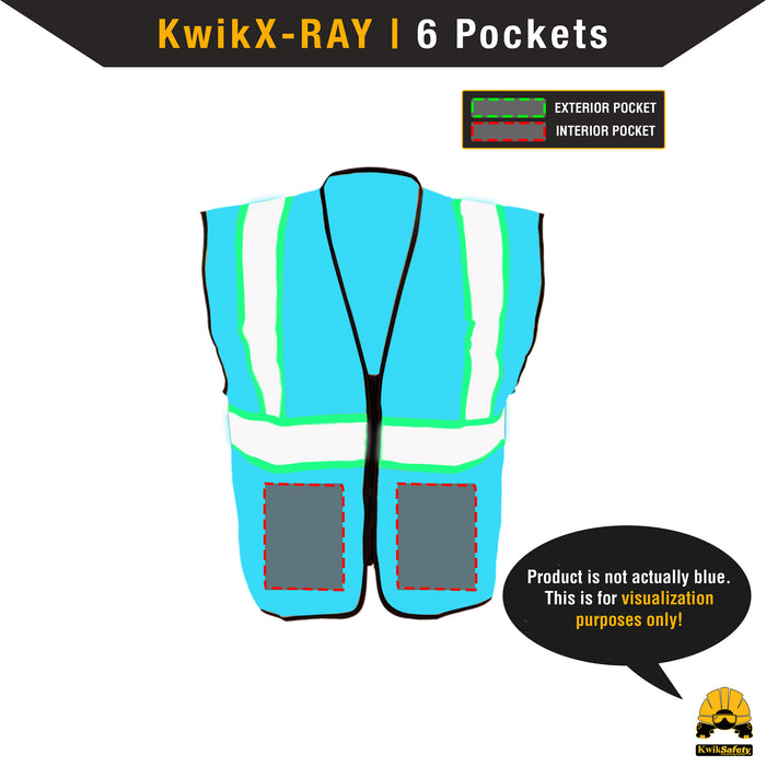 KwikSafety HOT SHOT Hi Vis Reflective ANSI PPE Construction Class 2 Safety Vest
