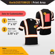 KwikSafety RENAISSANCE MAN Safety Shirt (FISHBONE TAPE) Short Sleeve Hi Vis Reflective PPE - Model No.: KS4401BLK - KwikSafety