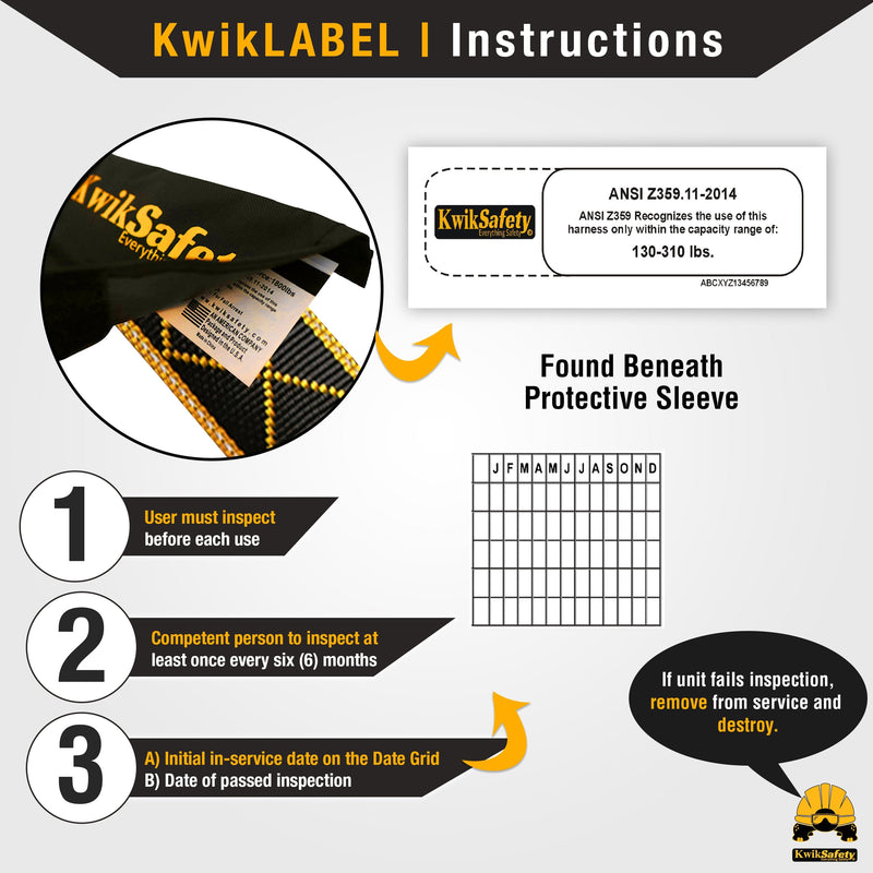 KwikSafety TYPHOON DiamondBACK Safety Harness (Back Support + Tongue Buckles) 3-D Ring Fall Protection ANSI OSHA - Model No.: KS6606DB - KwikSafety