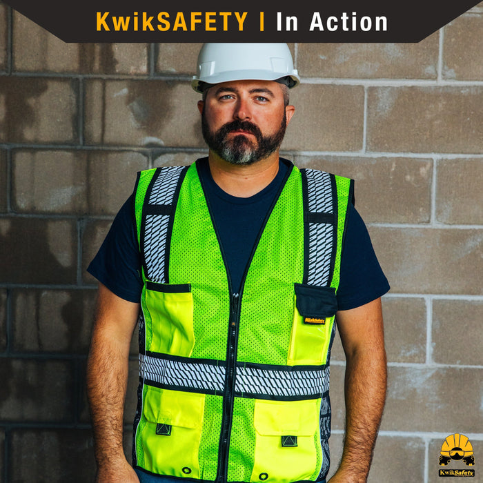 KwikSafety ROADBOSS PREMIUM Safety Vest (Truck Tread Tape) Class 2 ANS