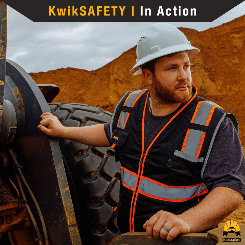 construction gear KwikSafety UNDERBOSS Safety Vest (11 POCKETS) Premium ANSI Class Unrated PPE Construction Industrial Work Gear
