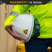 KwikSafety WHITE TURTLE SHELL Hard Hat (10 COOLING VENTS) Type 1 Class C ANSI Tested OSHA Compliant Standard Cap Style PPE - Model No.: KS1601 - KwikSafety