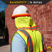 KwikSafety VADER Hard Hat Sun Shade (COOLING MESH) ANSI OSHA High Visibility Reflective STANDARD CAP BRIM Foldable Neck Protection - Model No.: KS1501 - KwikSafety