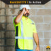 KwikSafety ESTIMATOR Safety Shirt (Y-NECK BUTTON UP) Class 2 Short Sleeve ANSI Tested OSHA Compliant Hi Vis Reflective PPE - Model No.: KS4407 - KwikSafety