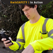 KwikSafety OPERATOR Safety Shirt (SOLID REFLECTIVE TAPE) Class 3 Long Sleeve ANSI Tested OSHA Compliant Hi Vis Reflective PPE - Model No.: KS4404 - KwikSafety