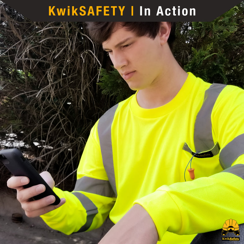 KwikSafety OPERATOR Safety Shirt (SOLID REFLECTIVE TAPE) Class 3 Long Sleeve ANSI Tested OSHA Compliant Hi Vis Reflective PPE - Model No.: KS4404 - KwikSafety