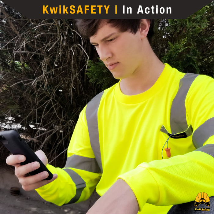 KwikSafety OPERATOR Safety Shirt (SOLID REFLECTIVE TAPE) Class 3 Long Sleeve ANSI Tested OSHA Compliant Hi Vis Reflective PPE - Model No.: KS4404
