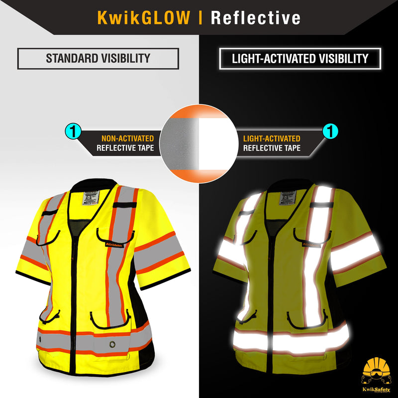 KwikSafety | Godmother Class 3 Safety Vest for Women | Reflectivity