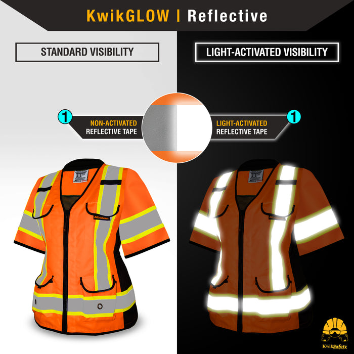 KwikSafety GODMOTHER Safety Vest for Women (RELAXED FIT) Class 3 ANSI Tested OSHA Compliant Reflective Work Gear PPE - Model No.: KS3336C3