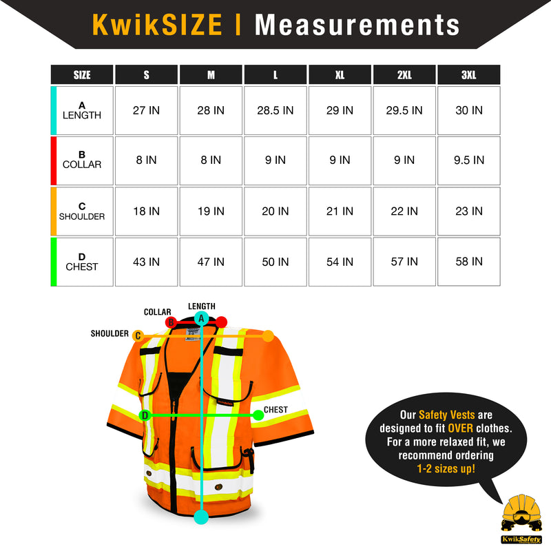 KwikSafety GODFATHER Safety Vest (Cushioned Collar) Class 3 ANSI Tested OSHA Compliant Hi Vis Reflective PPE Surveyor - Model No.: KS3310C3 - KwikSafety