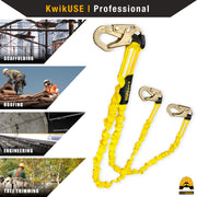 KwikSafety DOUBLE LEG RATTLER Y-Leg 6’ Safety Lanyard with Internal Shock Absorber ANSI OSHA - Model No.: KS7704 - KwikSafety