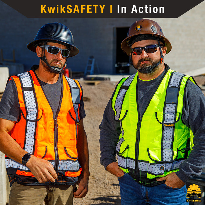 KwikSafety GODFATHER SPECIALIST Safety Vest [CUSHION COLLAR + 10 DELUXE POCKETS] Class 2 ANSI OSHA High Visibility Reflective Mesh - Model No.: KS3310SP