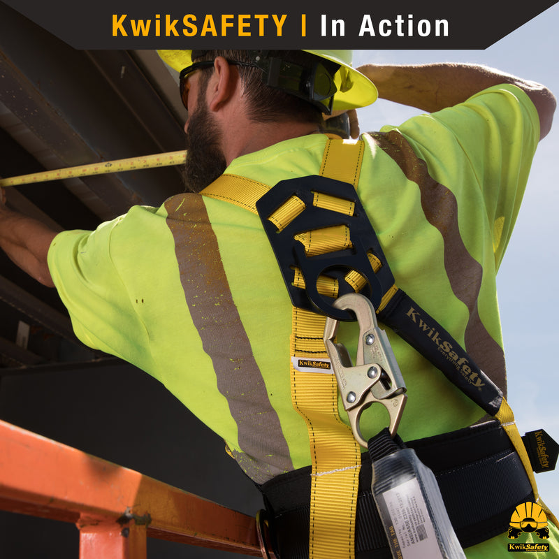 KwikSafety DOUBLE LEG TAIPAN Flat 6’ Safety Lanyard with External Shock Absorber Fall Protection Device ANSI OSHA - Model No.: KS7706 - KwikSafety