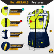 KwikSafety | Sheriff Class 2 Safety Vest for Women | Product Features