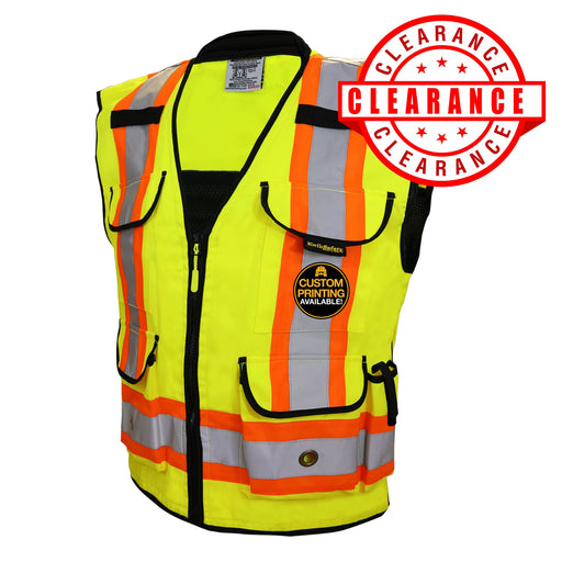 CLEARANCE! KwikSafety GODFATHER Hi Vis Reflective ANSI PPE Surveyor Class 2 Safety Vest - Model No.: KS3310 - KwikSafety