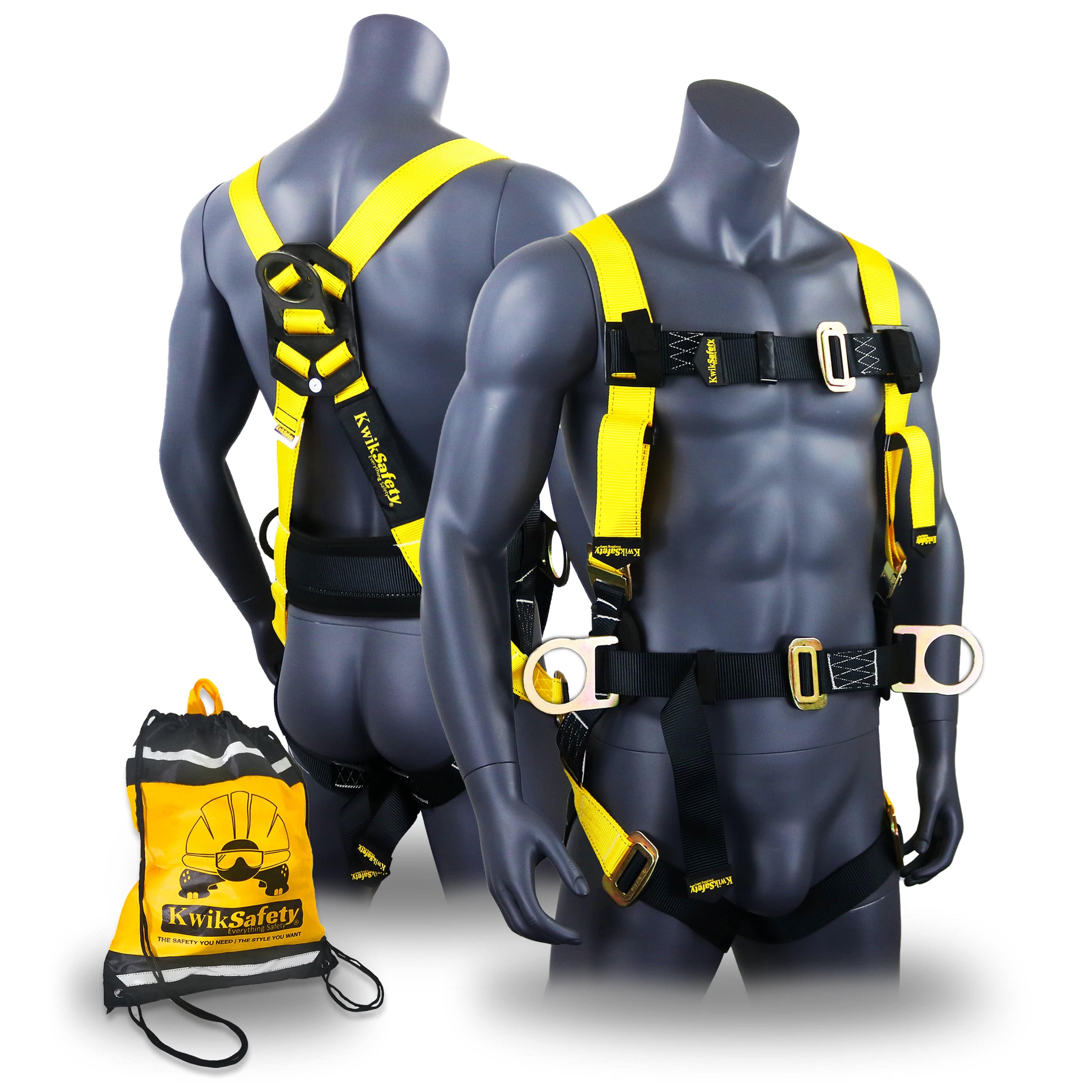 KwikSafety HURRICANE Safety Harness ANSI Fall Protection 3D Ring + Bac
