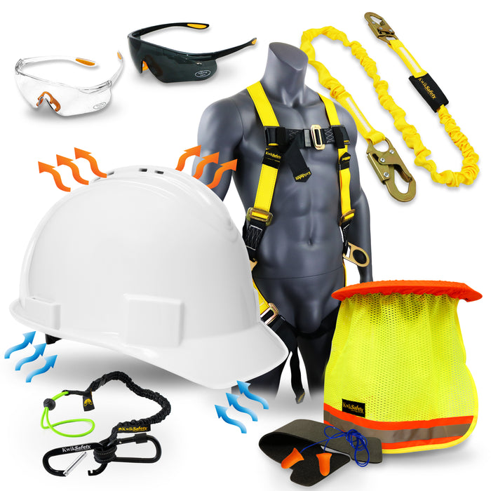 KwikSafety WHITE TURTLE SHELL Hard Hat (10 COOLING VENTS) Type 1 Class C ANSI Tested OSHA Compliant Standard Cap Style PPE - Model No.: KS1601 - KwikSafety