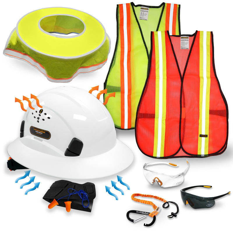 KwikSafety TORTOISE SHELL Hard Hat (16 COOLING VENTS + FREE Extra Headband & Earplugs) Type 1 Class C ANSI Tested OSHA Compliant - Model No.: KS1602 - KwikSafety