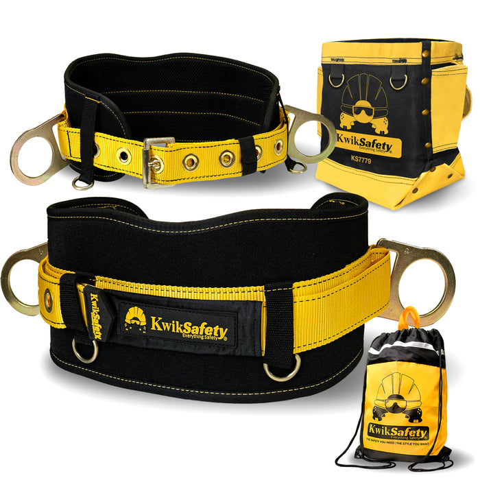 KwikSafety BEAVER TAIL Safety Belt OSHA Compliant 2D Ring Back Support - Model No.: KS6101 - KwikSafety