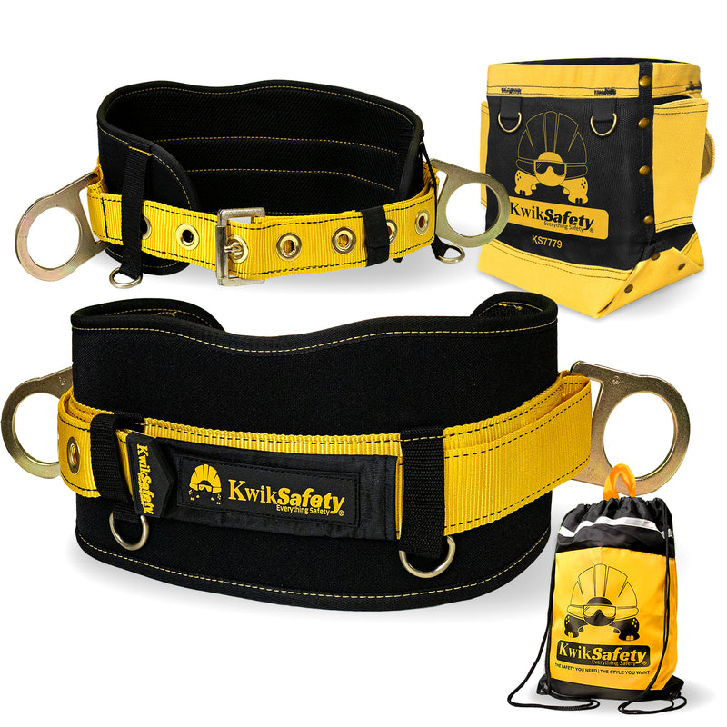 KwikSafety BEAVER TAIL Safety Belt OSHA Compliant 2D Ring Back Support - Model No.: KS6101 - KwikSafety