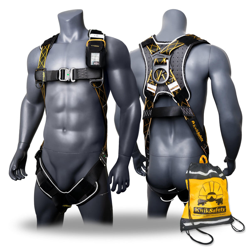 KwikSafety TORNADO DiamondBACK Safety Harness (3 Kwik-Connect Buckles) 1-D Ring Fall Protection ANSI OSHA - Model No.: KS6601DB - KwikSafety