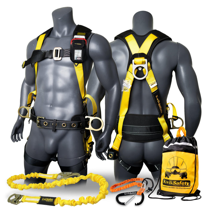 KwikSafety TYPHOON Safety Harness ANSI Fall Protection 3D Ring + Back Support - Model No.: KS6606 - KwikSafety