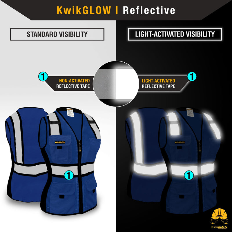 KwikSafety | Blue Lady Safety Vest for Women | Reflectivity