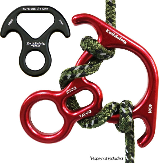 KwikSafety ORANGUTAN Descender Lightweight Aluminum Alloy Rock Climbing Rappelling Rescue Training Belay Equipment - Model No.: KS8605 - KwikSafety