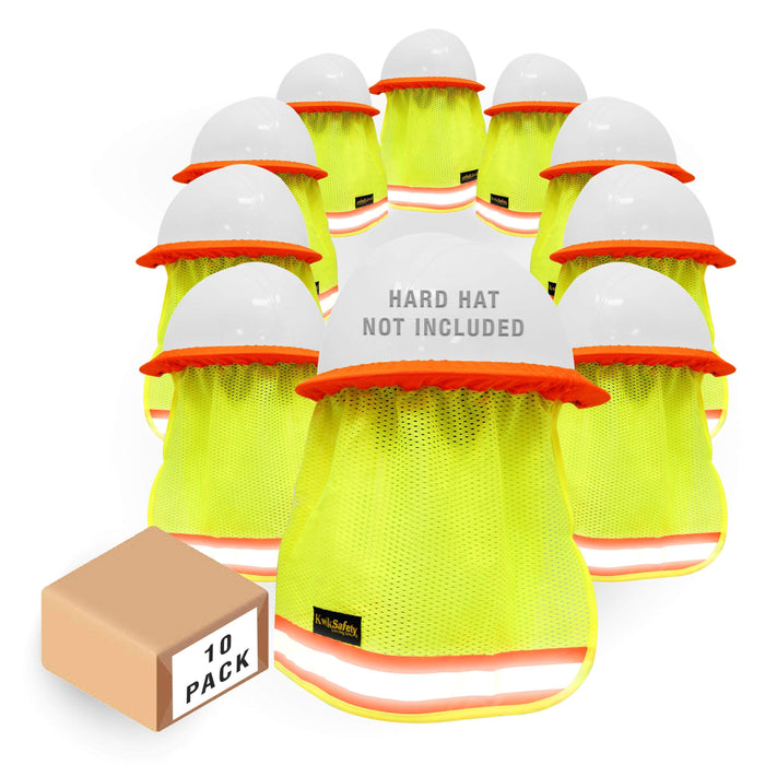 KwikSafety VADER Hard Hat Shade (5 Pack) High Vis Cooling Mesh Sun Shield - Model No.: KS1501 - KwikSafety msa bandana bullard liner guards black combo fan red clips mens kask lift lizmof occunomix paulson petzl pyramex sunpro hardhats round block rain sombrero 3m accessories occumonix gear bulk visor wide