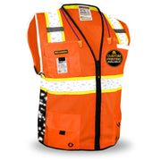 KwikSafety BIG KAHUNA DIGITAL Safety Vest (LIMITED EDITION) Class 2 ANSI Tested OSHA Compliant Hi Vis Reflective PPE Surveyor - Model No.: KS3301DG - KwikSafety - MPN: KS3301DG-ORG-SMALL
