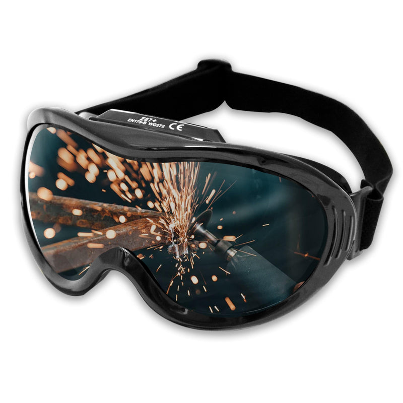 welding goggles on head KwikSafety PIT VIPER Welding Goggles (ANTI-FOG, ANTI-SCRATCH) Shade #5 Infrared Flame Cutting Eye Protection ANSI Tested OSHA Compliant PPE