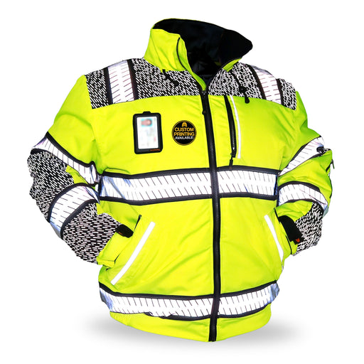  ASIPHITU Reflective Jacket for Men High Visibility Winter  Jackets Waterproof Yellow Black Safety Jacket for Men Cold Weather Hi Vis  Construction Bomber Jackets with Pockets Class 3 (APJ-YBlack-XL) :  Clothing, Shoes