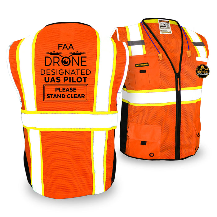 KwikSafety BIG KAHUNA PILOT Class 2 Hi Visibility Drone Safety Vest - Model No.: KS3301DR - KwikSafety