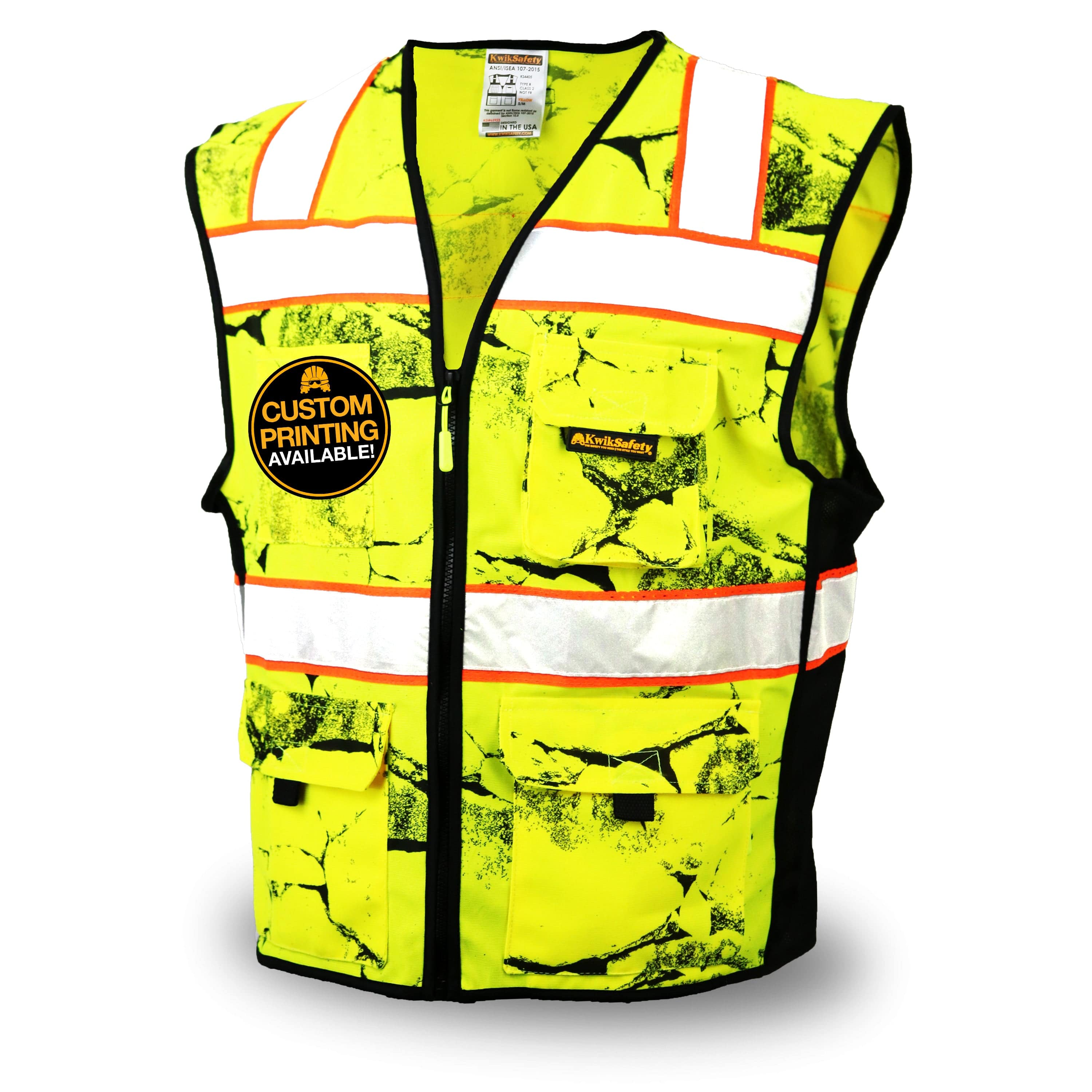 KwikSafety UNCLE WILLY'S WALL Safety Vest (LIMITED EDITION CAMO DESIGN) Class ANSI Tested OSHA Compliant Hi Vis Model KS3325